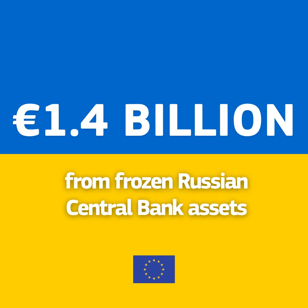 EU to transfer €1.4bn from Russia’s assets to Ukraine