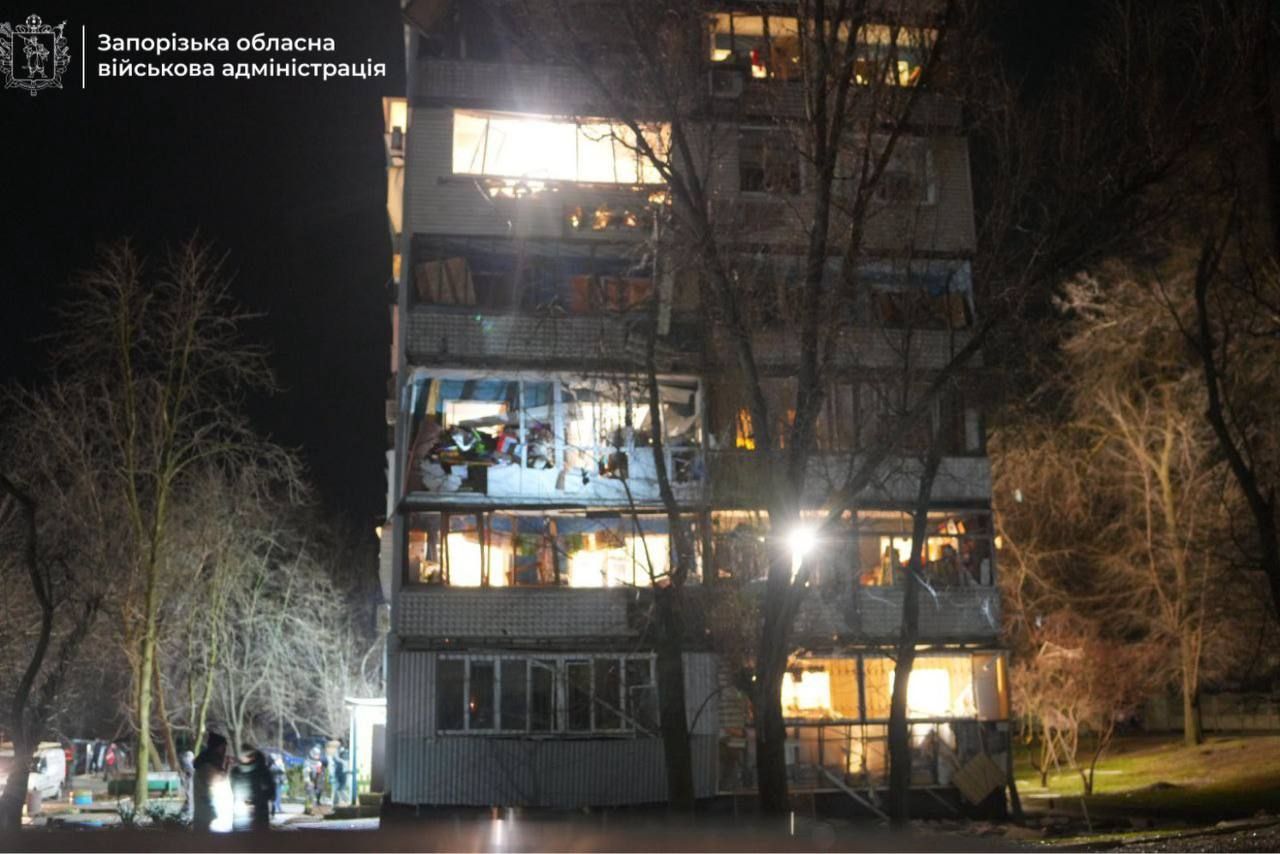 During a massive attack on Ukraine, Zaporizhzhia and other sites damaged