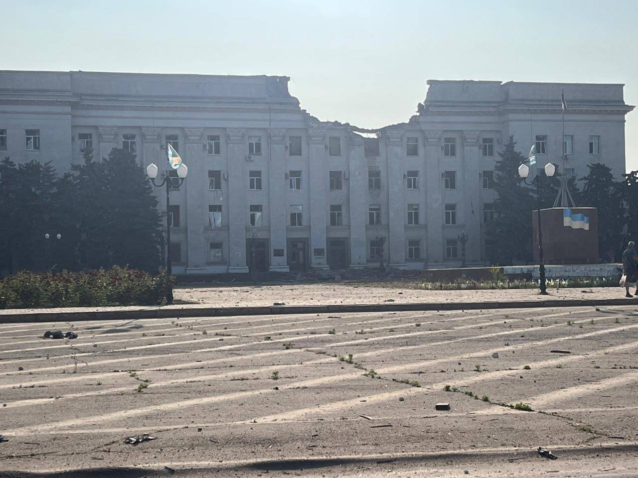 Kherson regional administration building hit