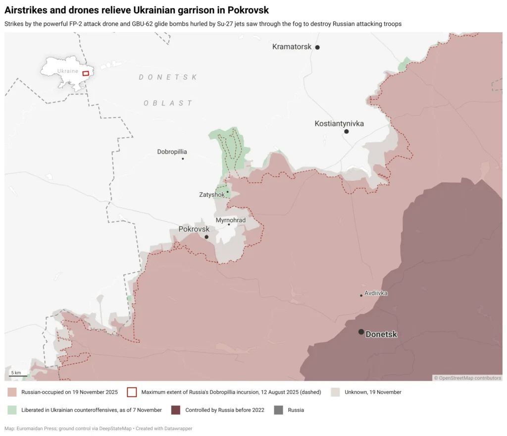 Drones and Satellite Bombings Under Winter Fog