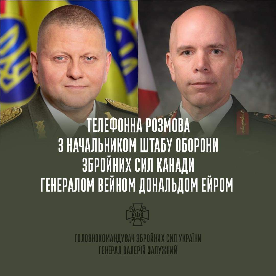 Zaluzhny discusses frontline situation with Canadian general