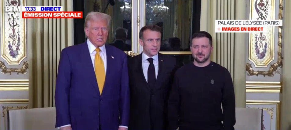 Zelensky meets Trump and Macron at Élysée