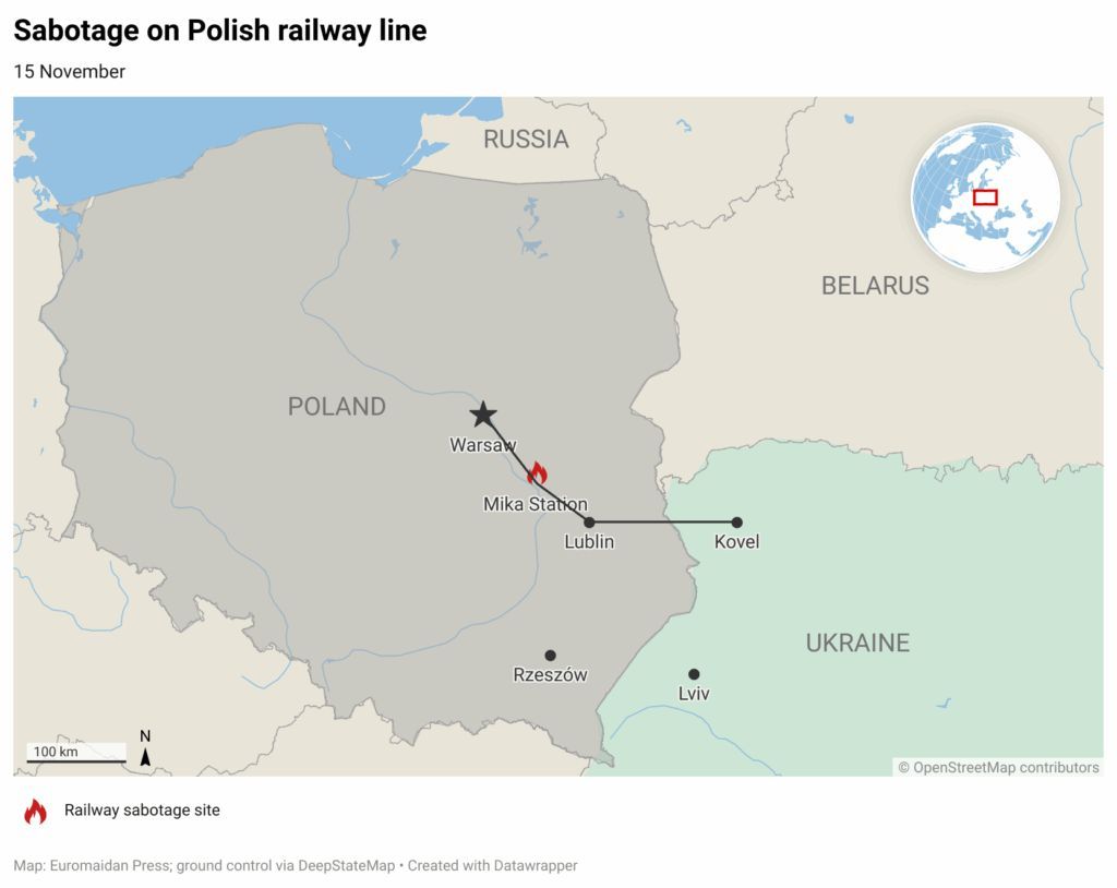 Poland: Russian intelligence orchestrated rail sabotage targeting Ukraine’s weapons supply