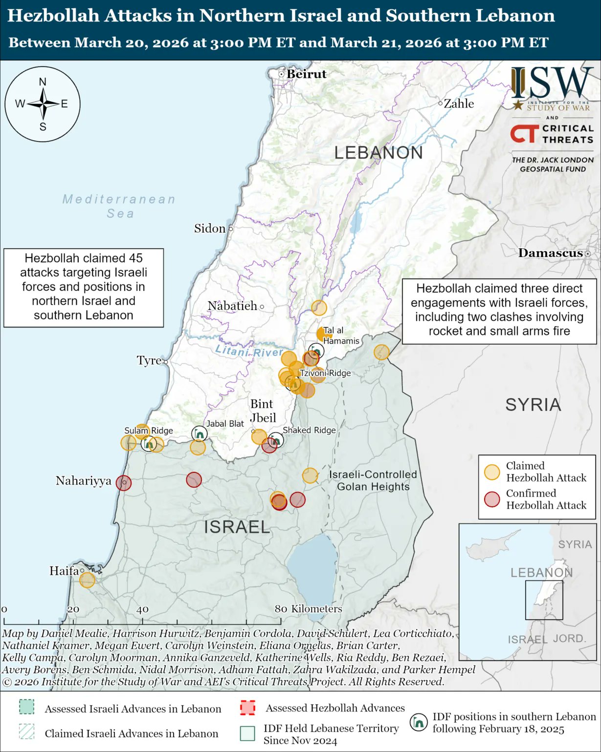 Hezbollah Claims 45 Attacks Against Israeli Forces in One Day