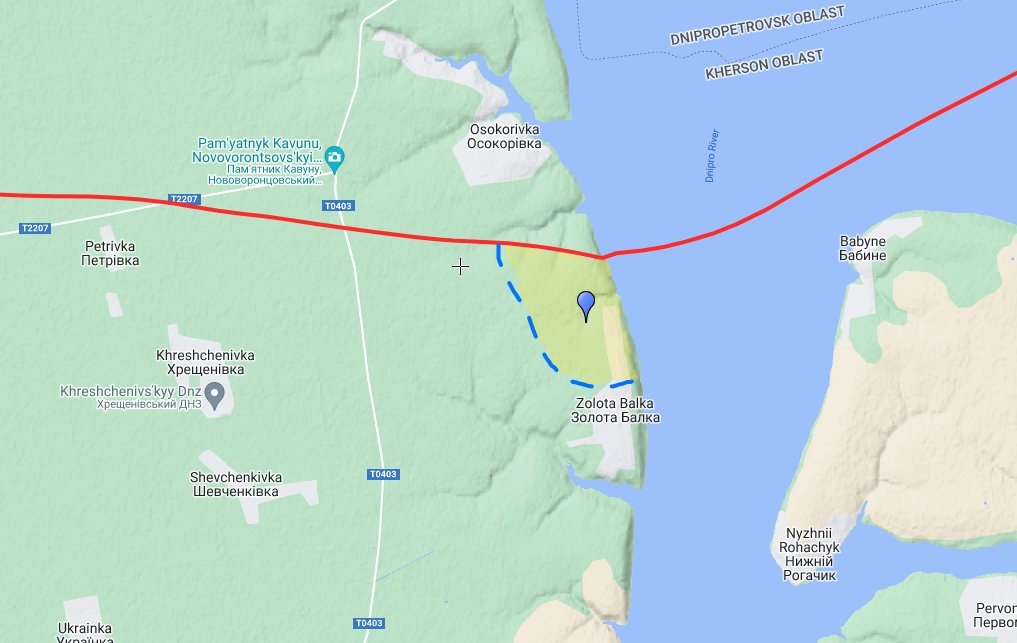 Possible UA advance south near Zolota Balka