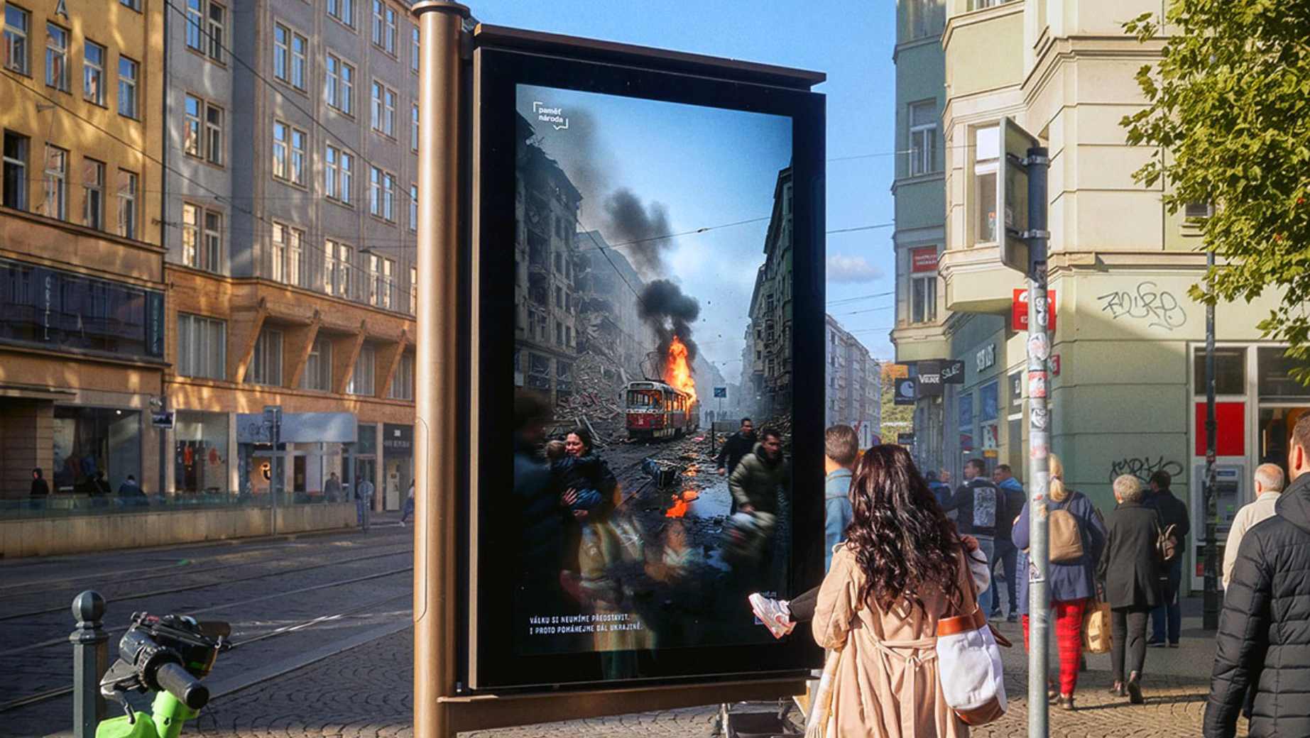 Prague imagined under war: NGO campaign highlights Ukraine conflict’s proximity