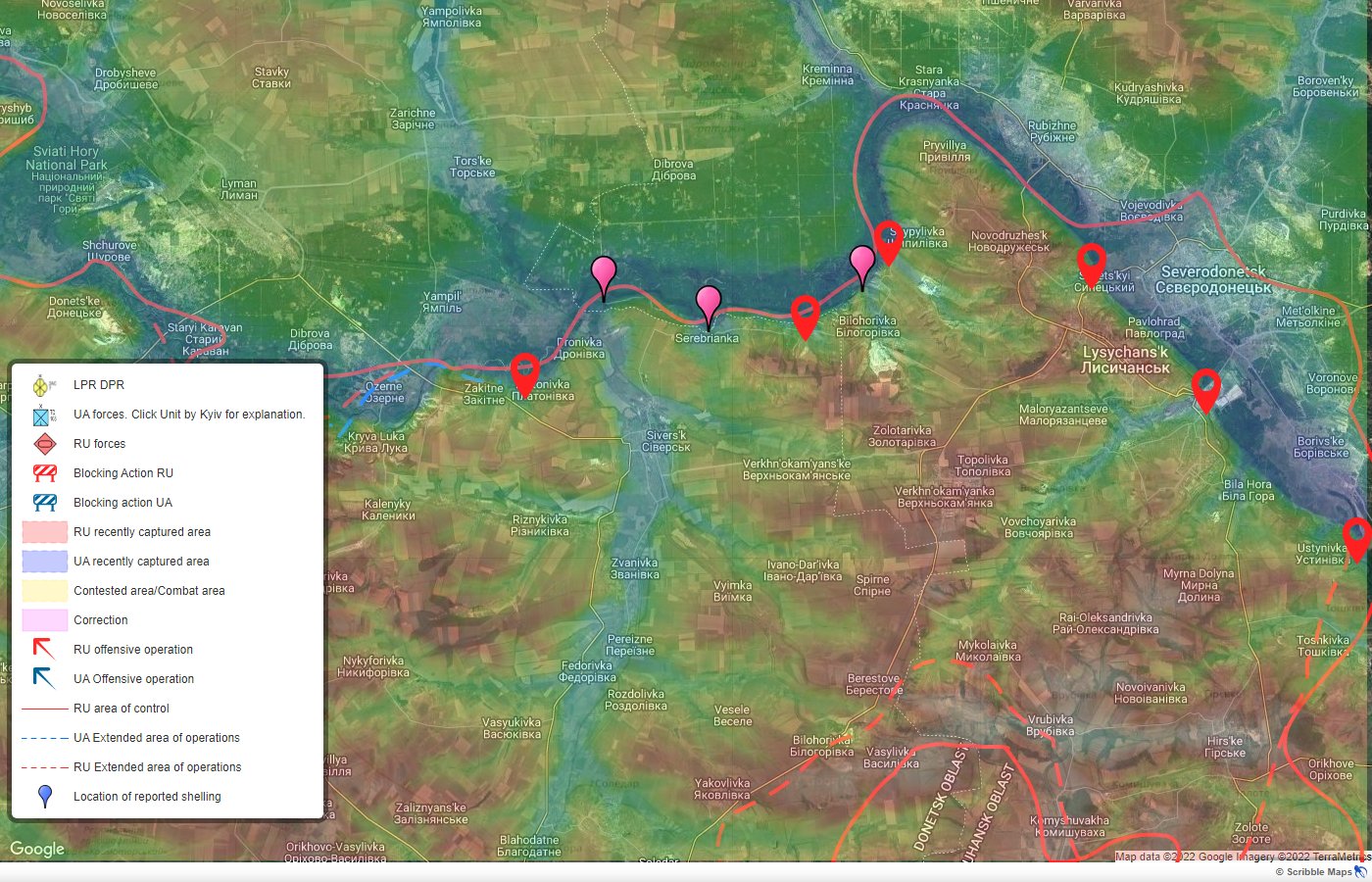 Height differences reveal RU pontoon bridge crossing spots with low ground