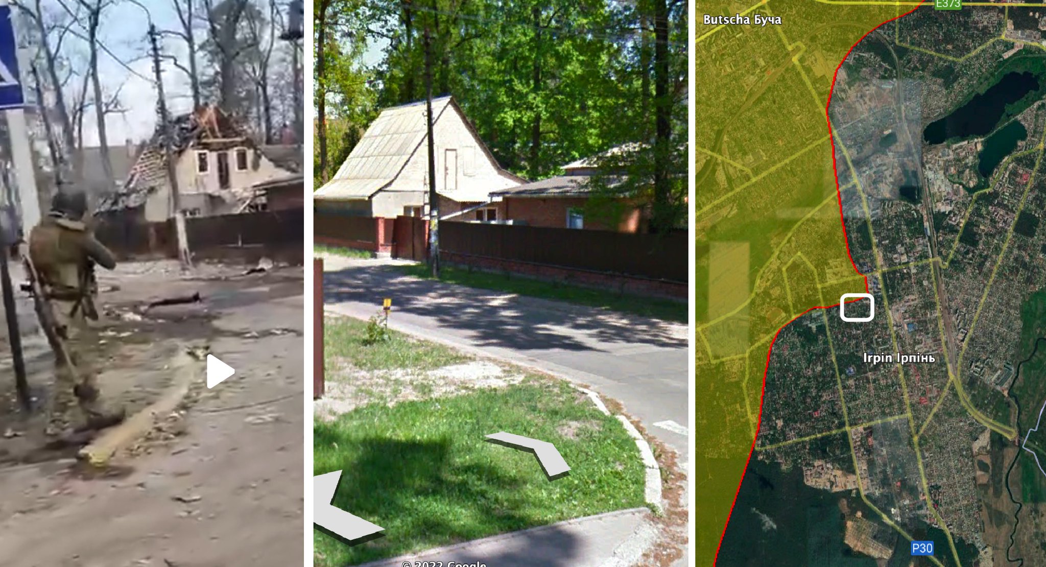 New geolocated footage shows fighting still rages in central Irpin