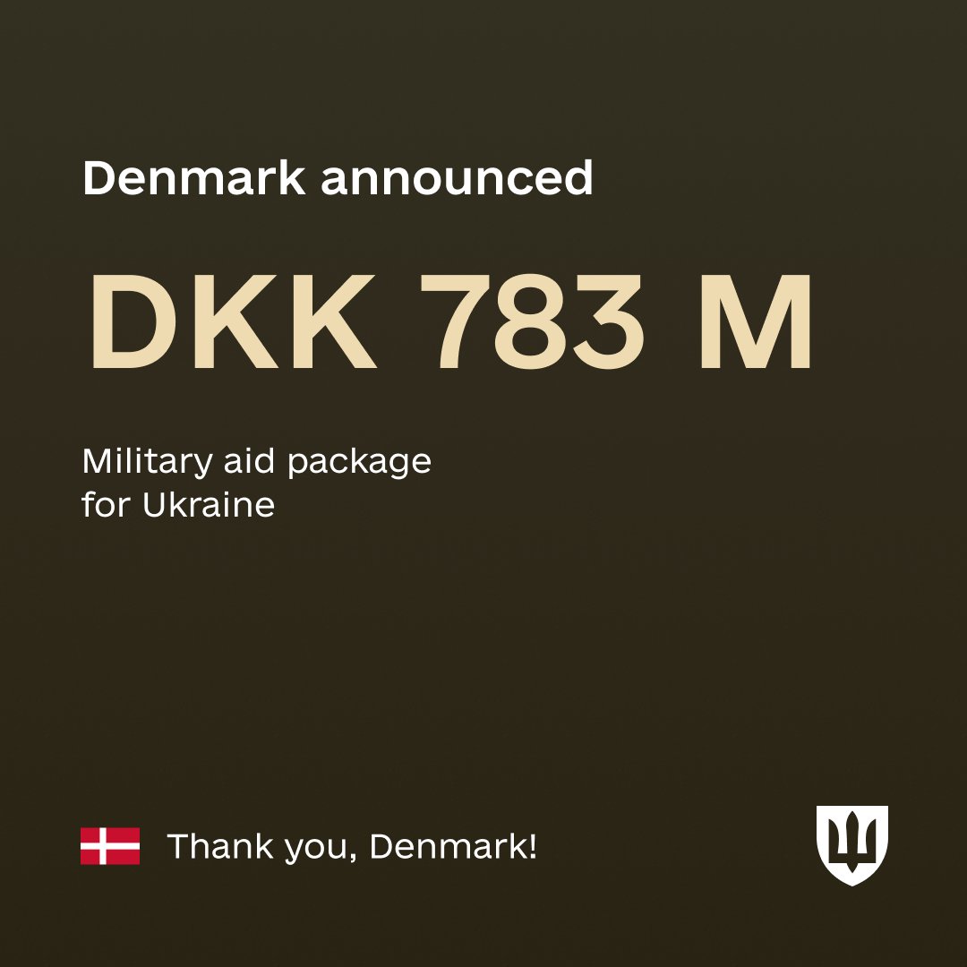 Denmark announces 783 MDKK for Ukraine