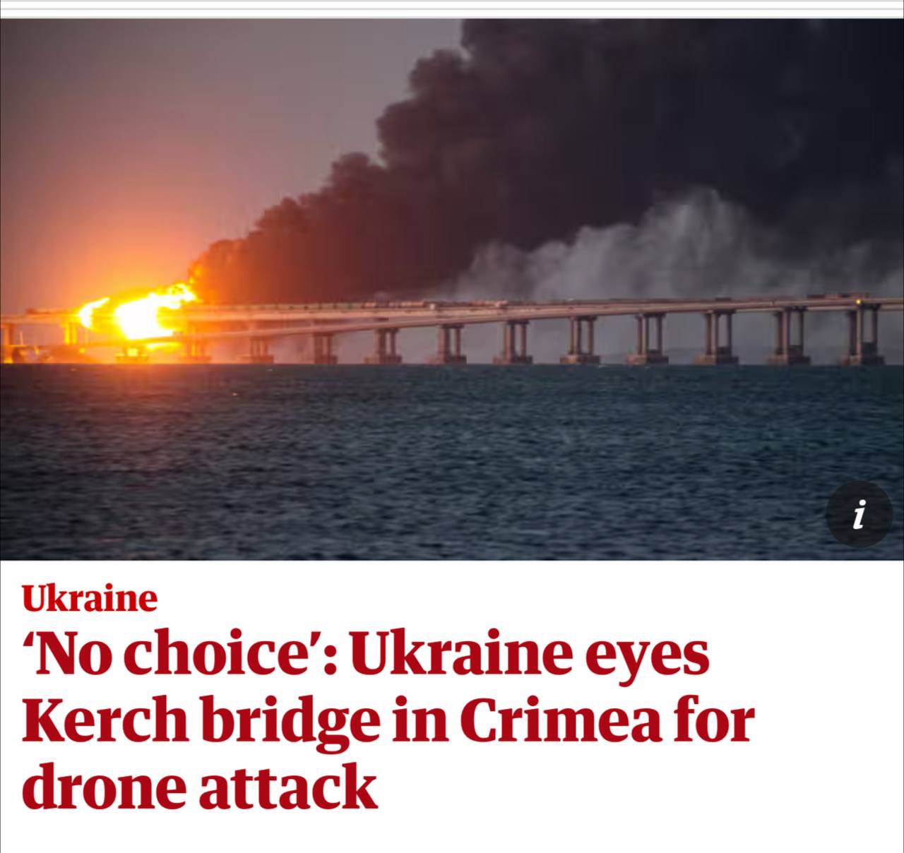 Ukrainian intel says Crimean Bridge will be destroyed