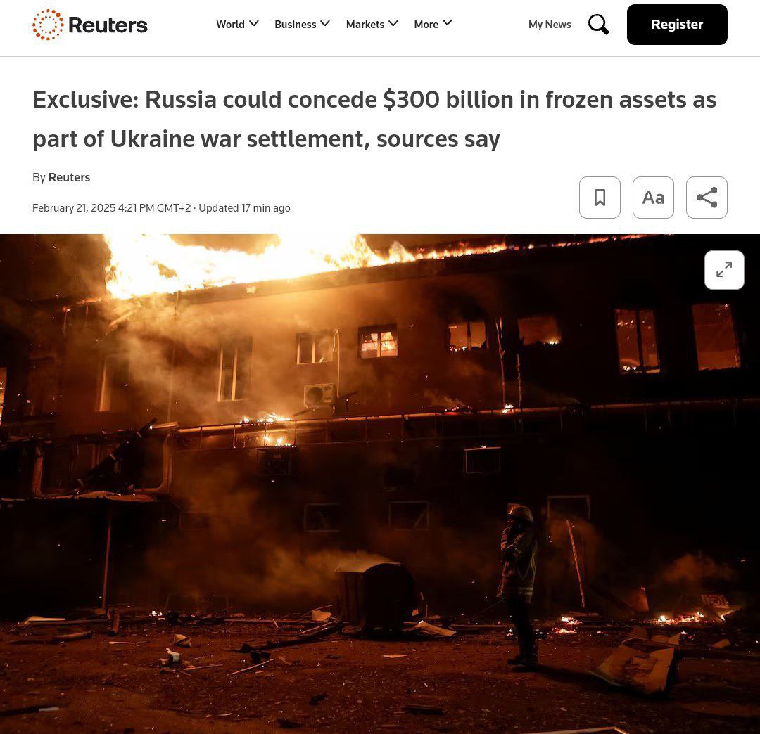 Russia may allow use of frozen assets for Ukraine reconstruction with conditions