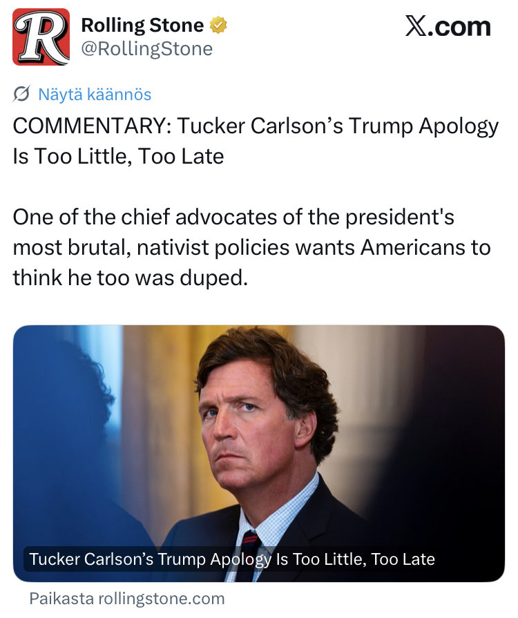 Tucker Carlson Called Traitor Who Helped Elect Donald Trump