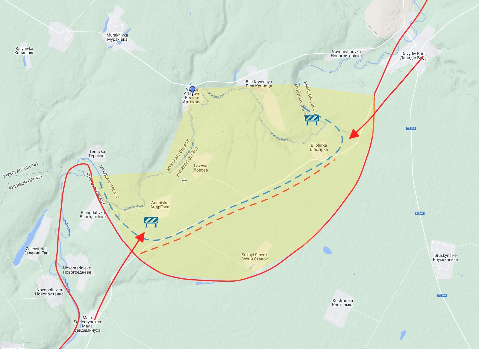 Adjustment of location names in Davydiv area after RuAF attacks