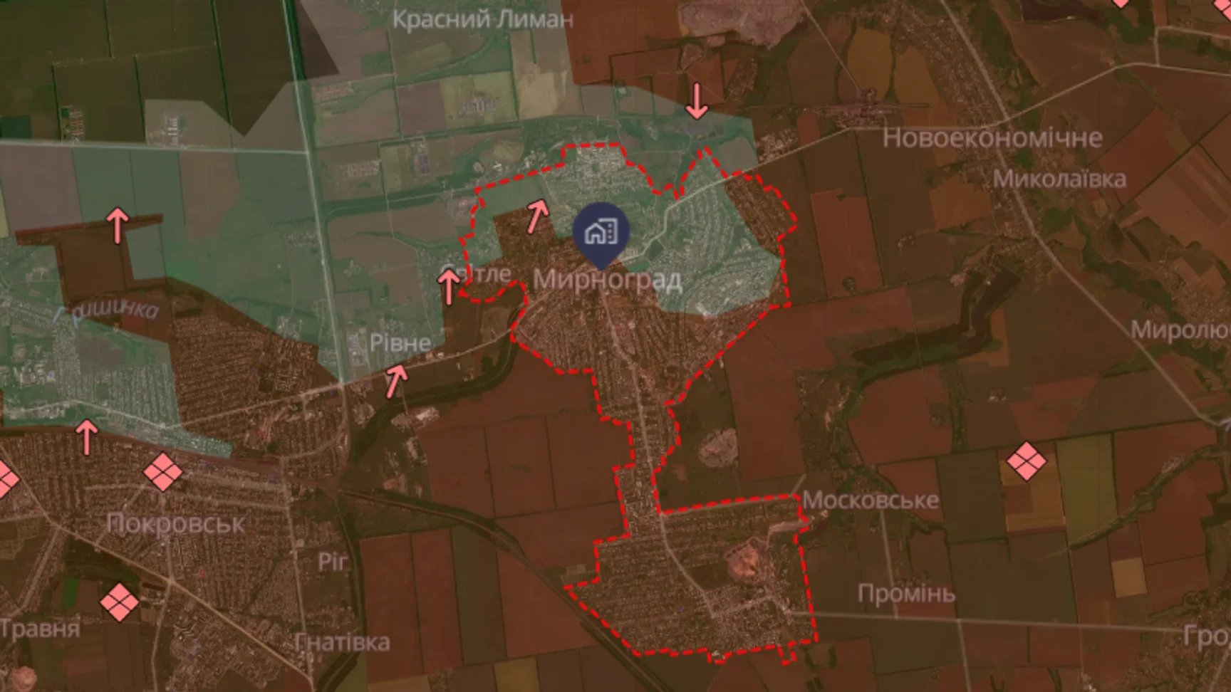 Russian troops escalate pressure on northern Myrnohrad