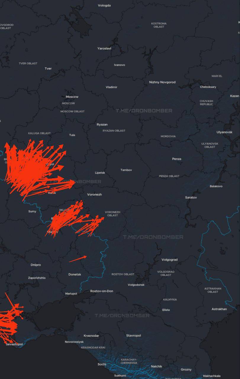 Ukrainian drones strike targets in Russia and occupied areas