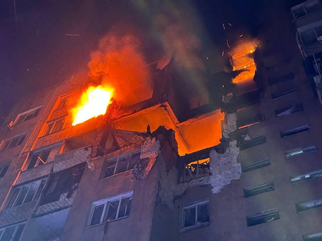 Drone attack damages Odesa residential building