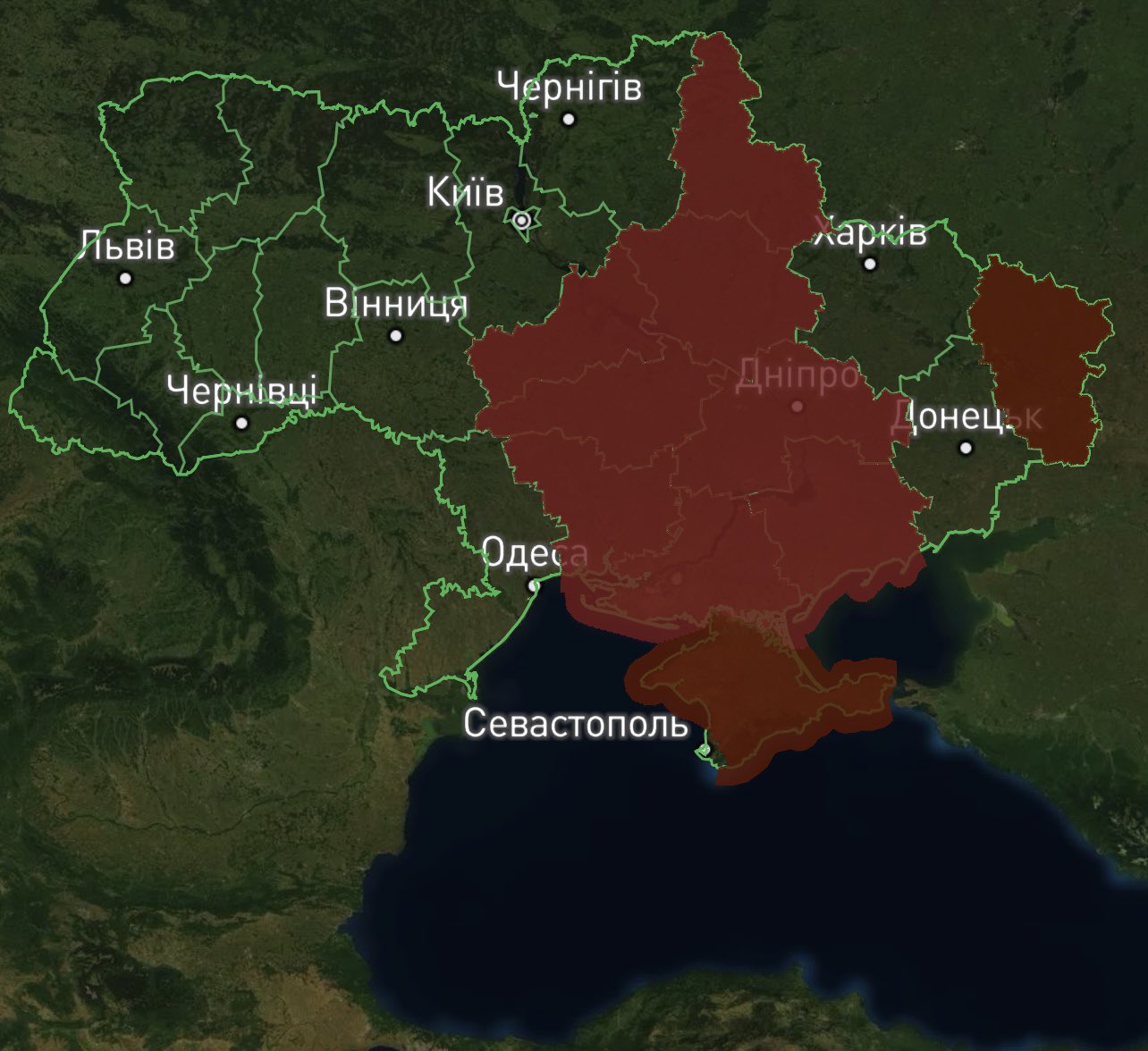 High missile threat from Russia to 10 Ukrainian regions