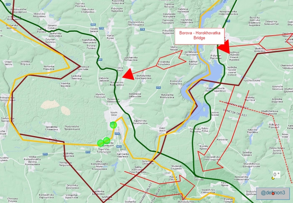 Importance of Izium southeast area for railway connection and bridge repairs