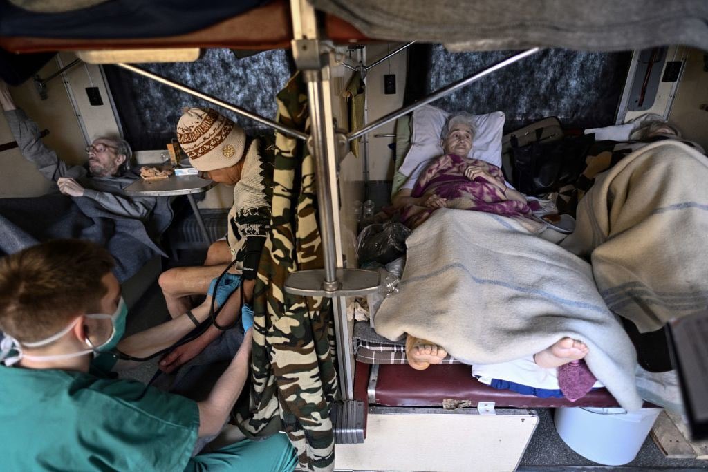 Doctors Without Borders evacuation train hospital in Ukraine