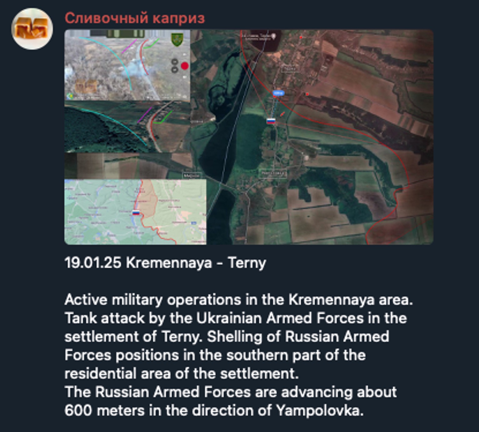 Terny Area: Contested, largely Russian control, Ukrainian resistance persists south of village