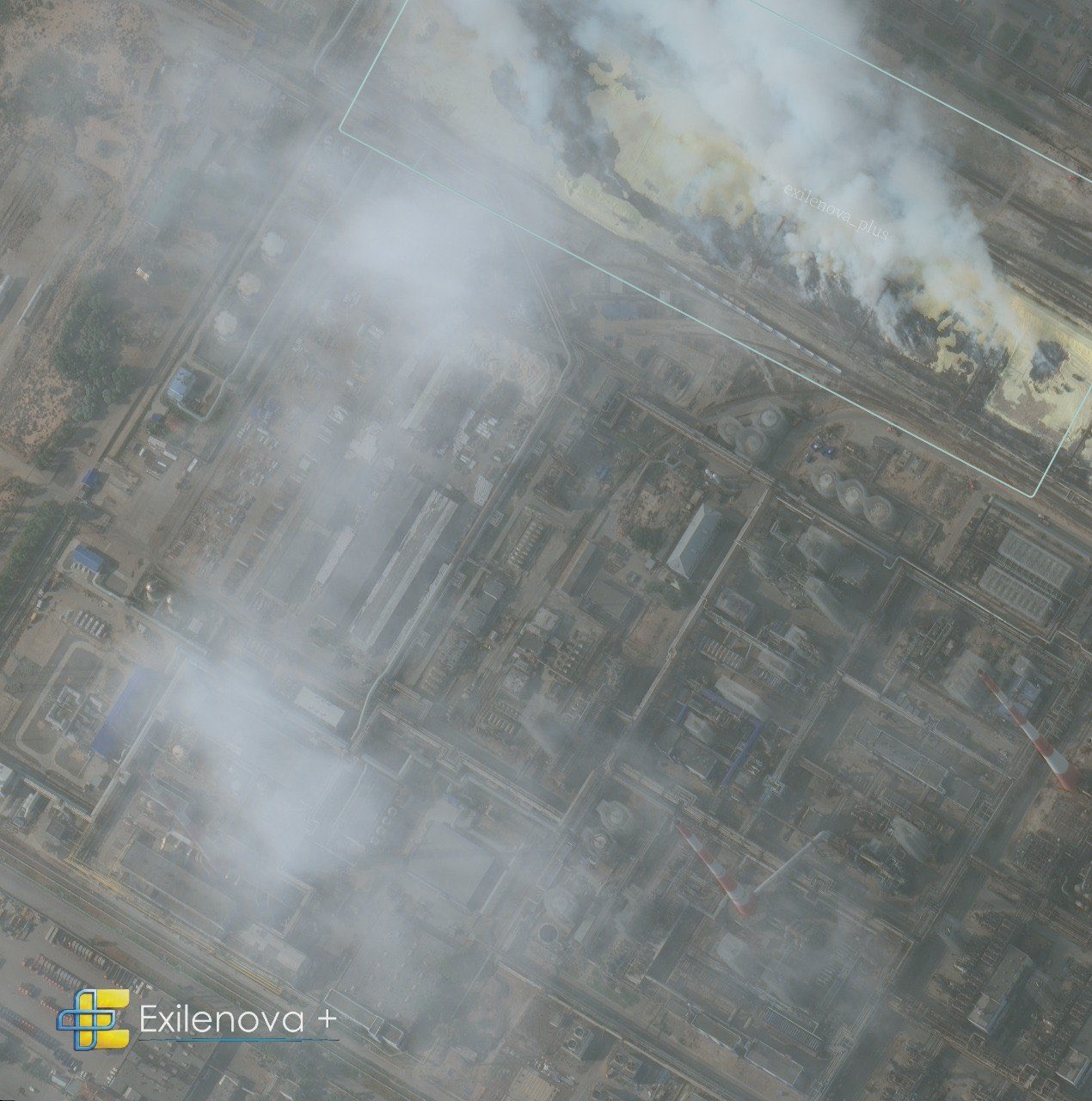 UAV attack on Astrakhan Gas Plant ignites sulfur fire