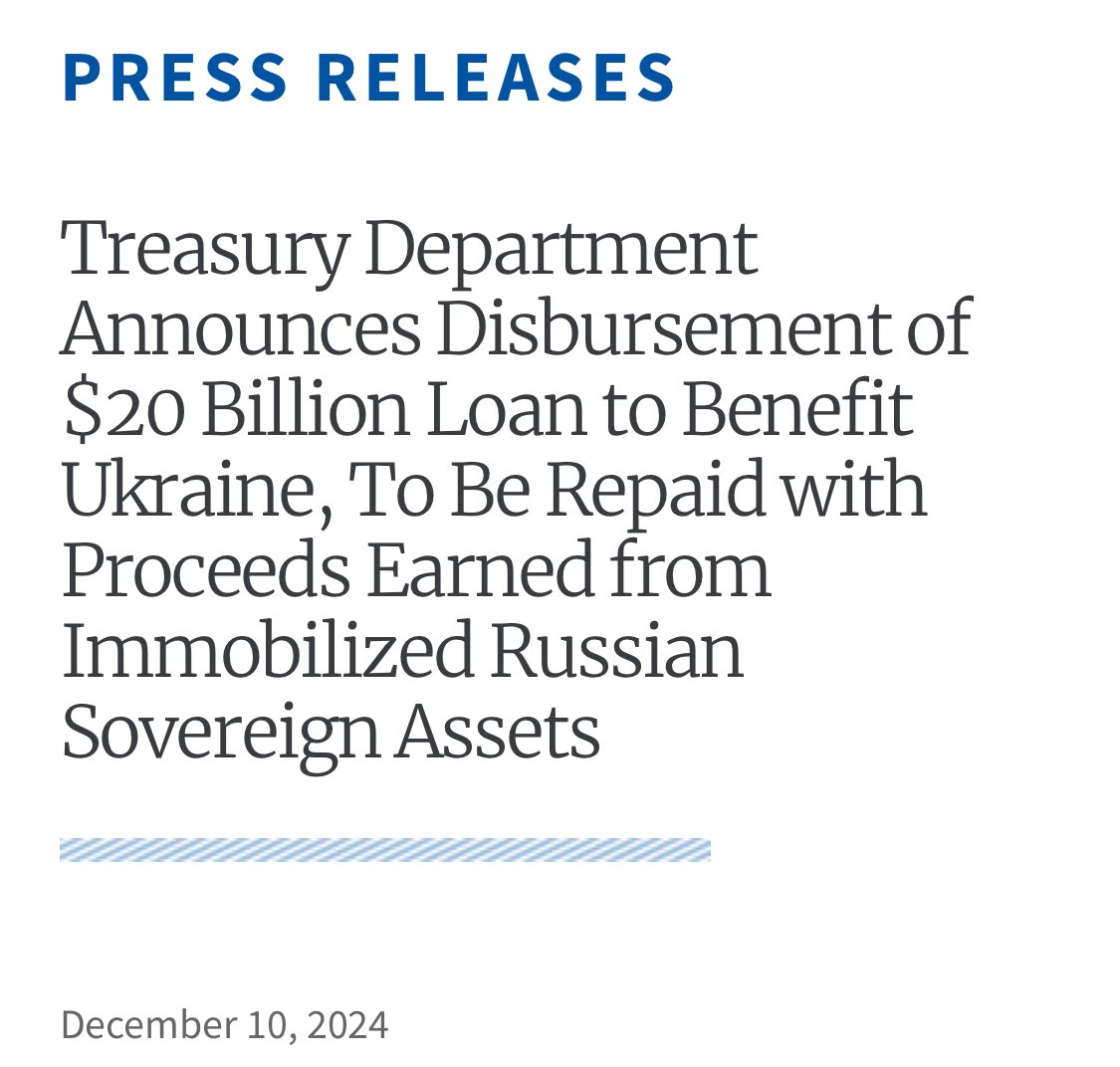 US to provide Ukraine $20B loan