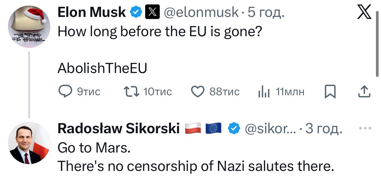 Polish Foreign Minister Sikorski responds to Elon Musk