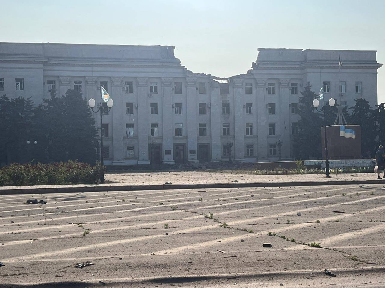 Kherson Regional State Administration building damaged after Russian attack