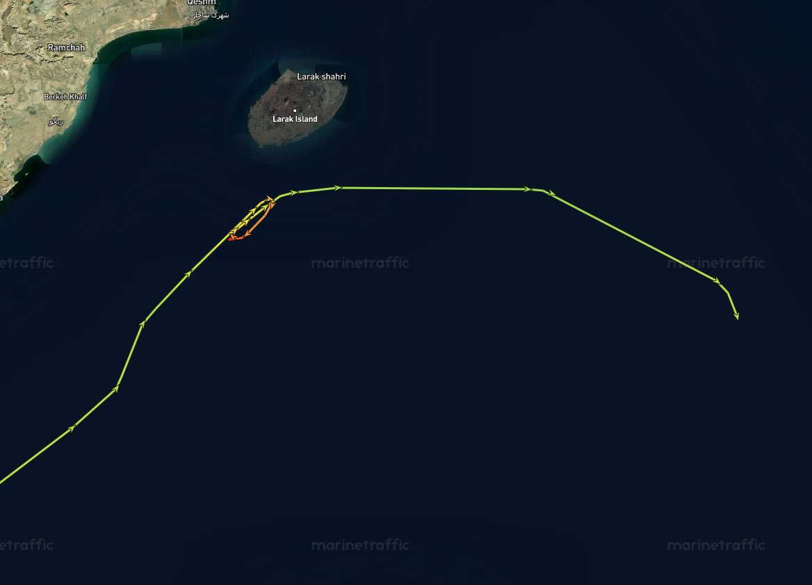 NV Aquaramarine Holds Near Larak Island Awaiting IRGC Clearance