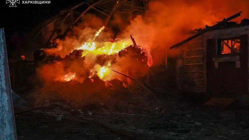 Night strike on Kharkiv wounds 7, damages gas infrastructure