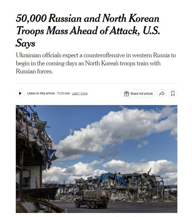 50,000 Russian and North Korean troops poised to attack