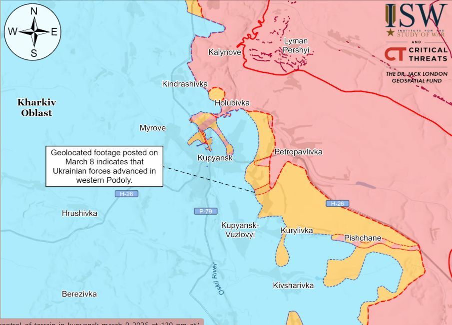 ISW: Ukrainian advance near Kupyansk; Russian retreat in Zaporizhzhia