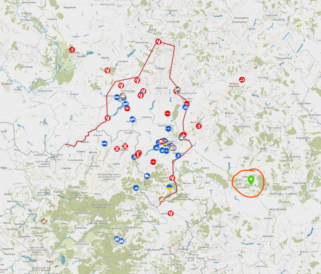 Geolocation post with link to the map of Ukraine