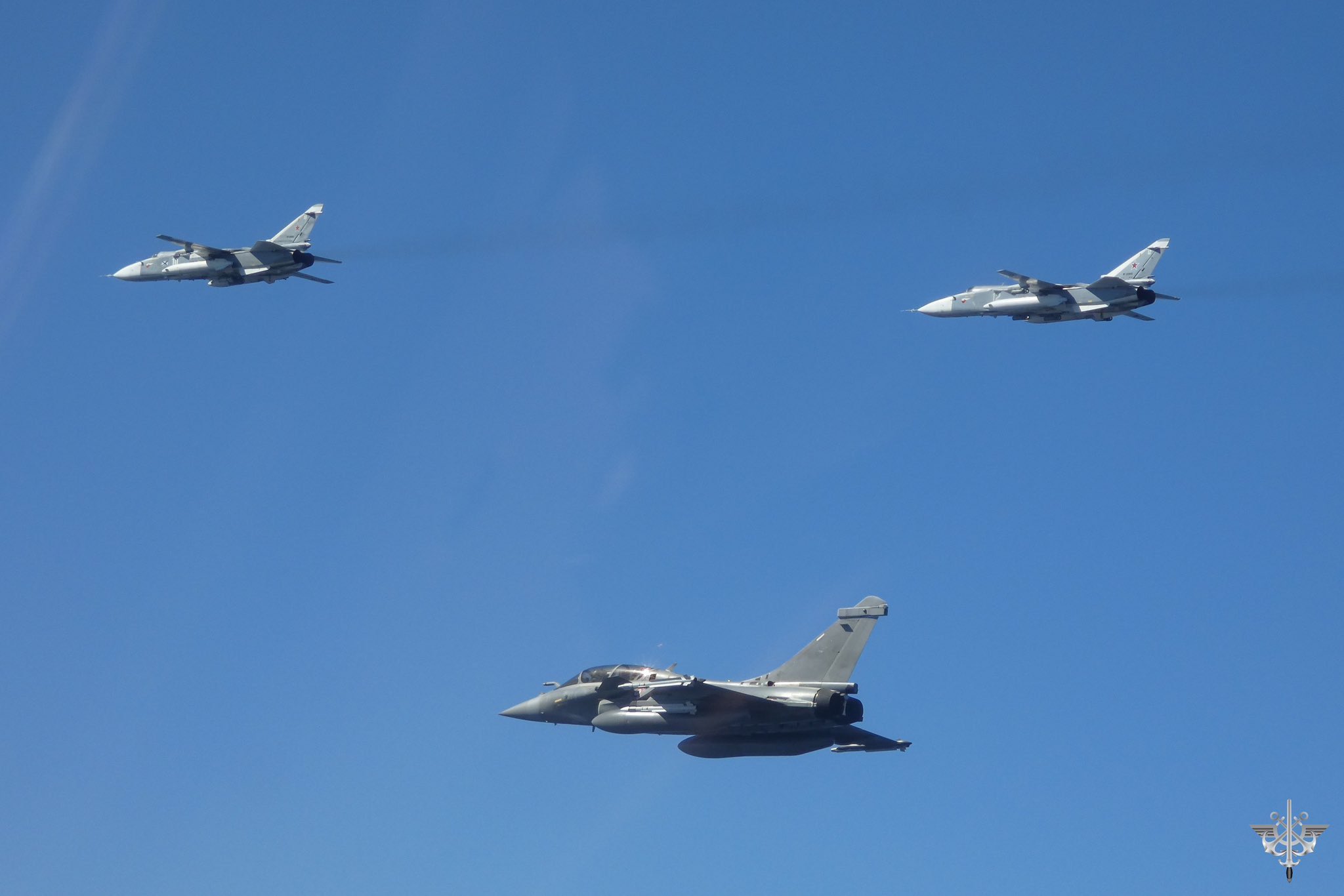 Rafale Hunters intercept two Su-24Ms over Baltic states