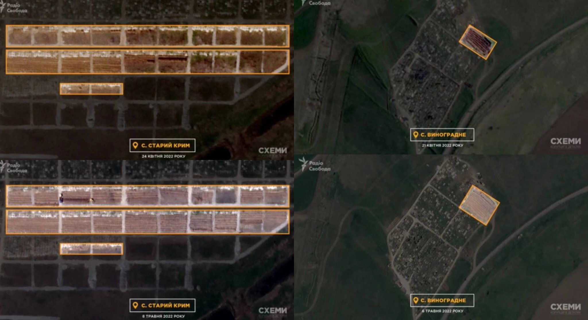 Increase in size of suspected mass graves at Vynohradna cemetery east of Mariupol