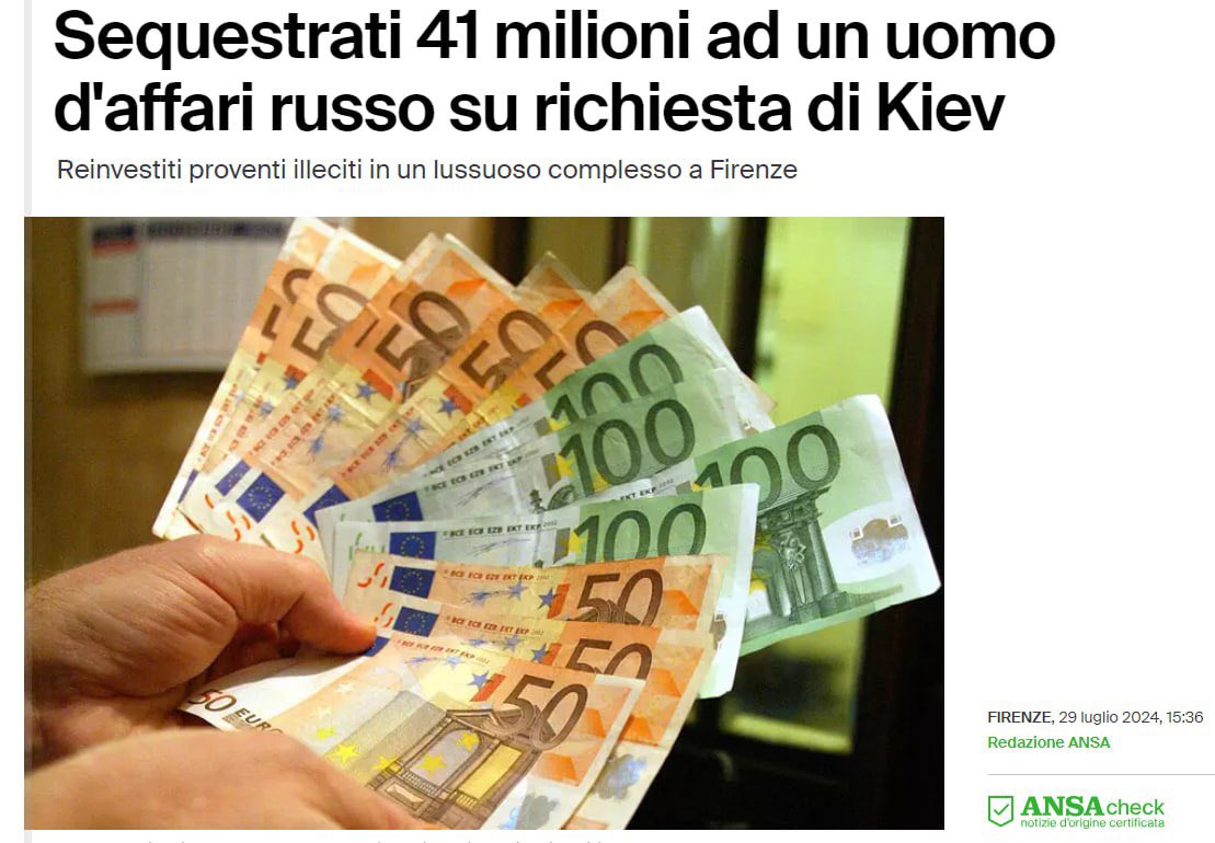 Italie saisit 41M€ d’actifs russes à la demande de l’Ukraine