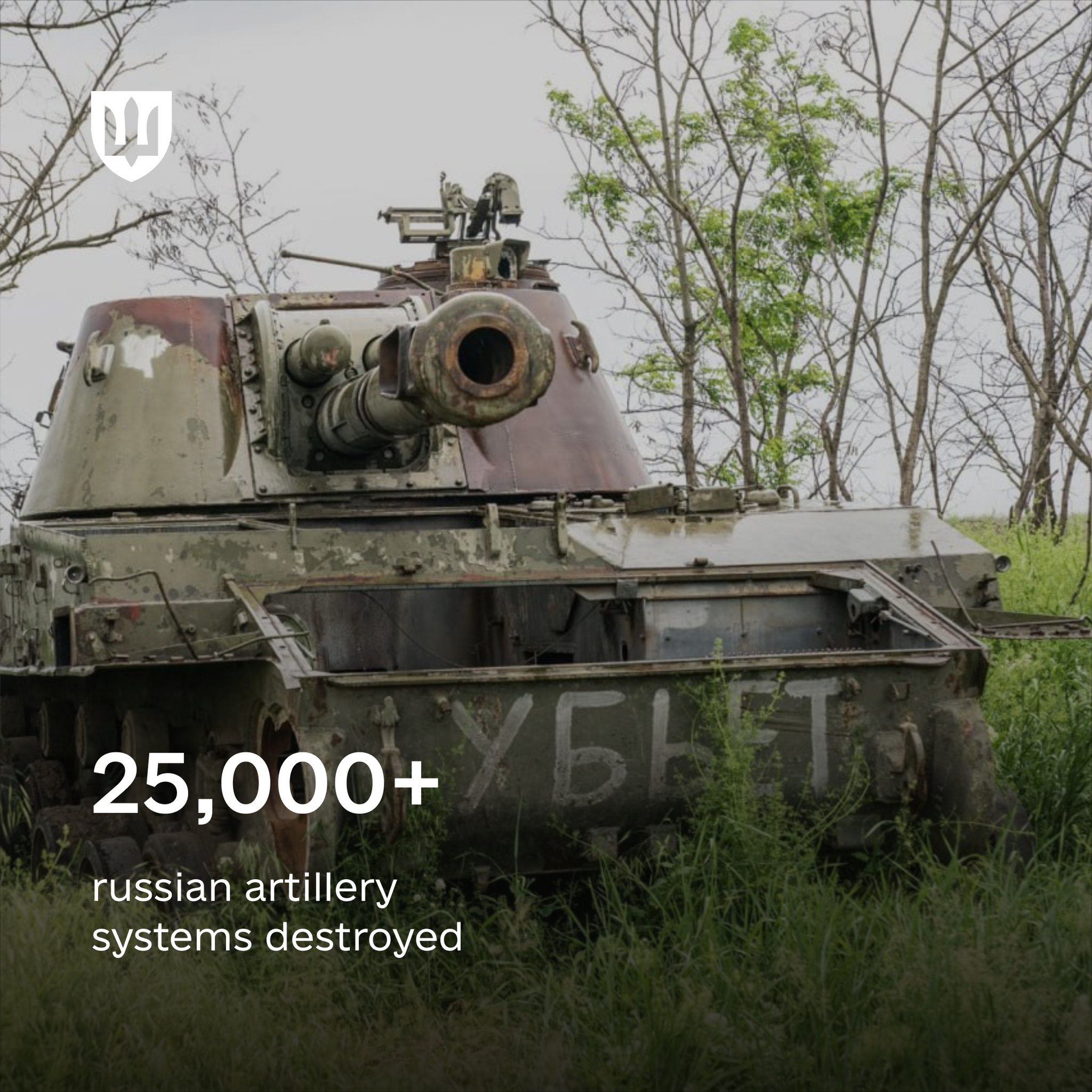 Ukraine destroys over 25,000 Russian artillery systems
