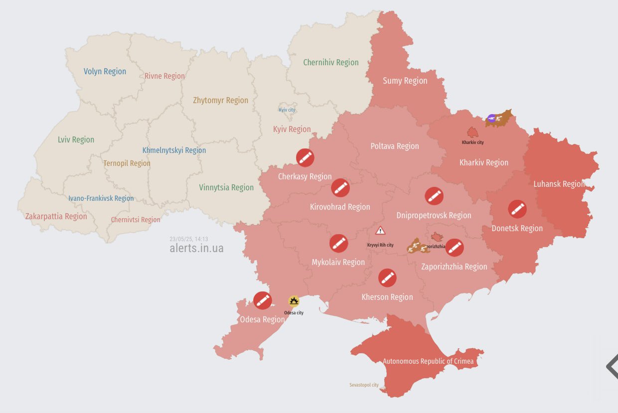 Ballistic missile threat over half of Ukraine