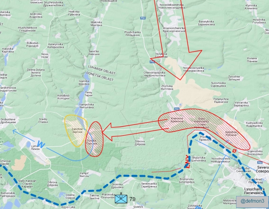 Rumors of Russian forces near Zarichne, occupation of Tors’ke