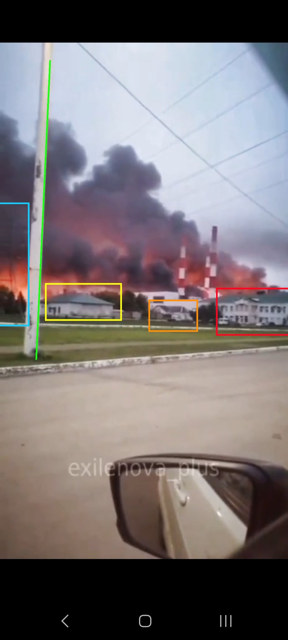 Smoke and fire at Kuybyshevskiy oil refinery after Ukrainian drone attack