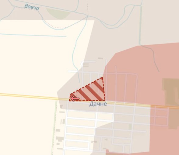 Enemy advances in Dachne and Uspenivka