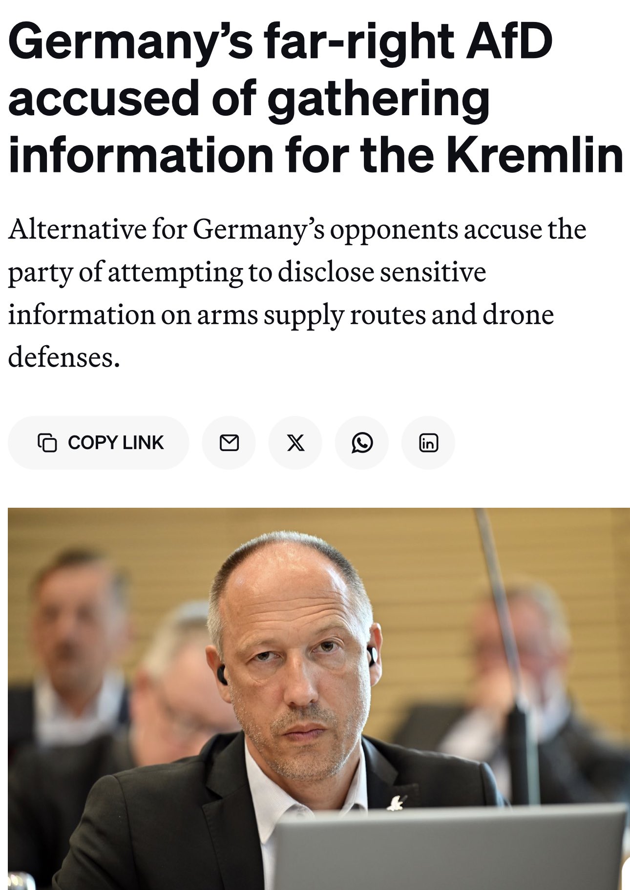 AfD Deputy Suspected of Sharing Data with Russia via Parliamentary Inquiries
