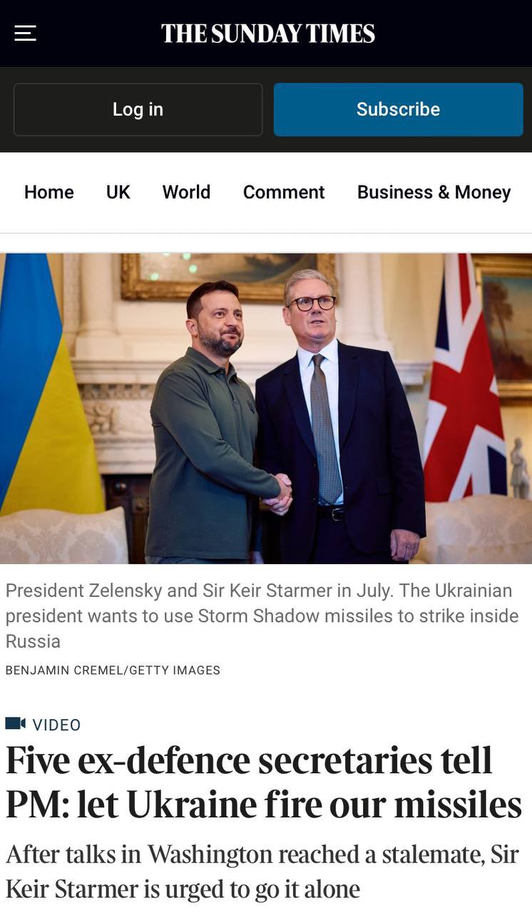 Former UK defense ministers urge PM to let Ukraine use Storm Shadow missiles