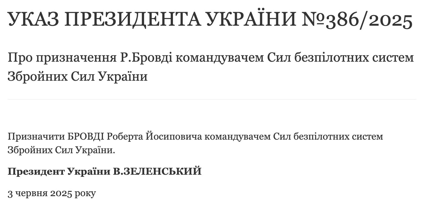 Zelensky appoints Robert “Magyar” Brovdi as Commander of Unmanned Systems Forces