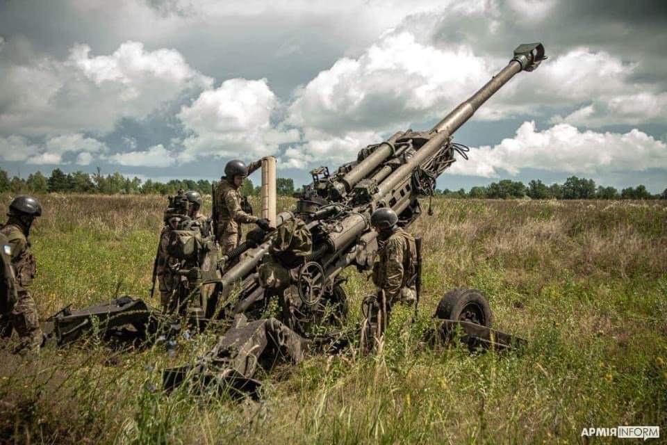 Ukrainian M777 Howitzer in Action