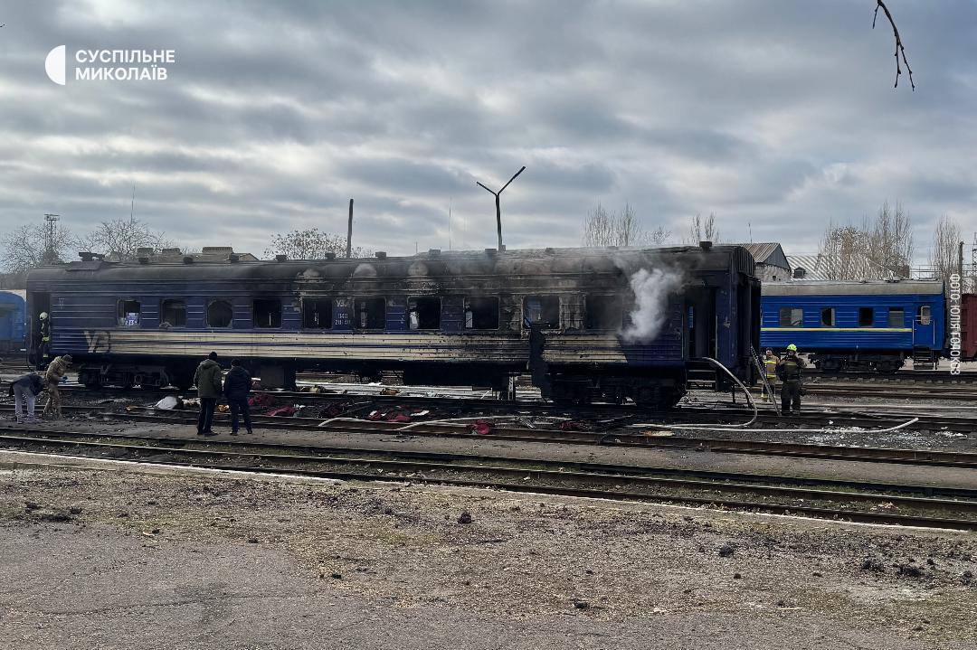 Near Mykolaiv, transport infrastructure destroyed by Shahed attack