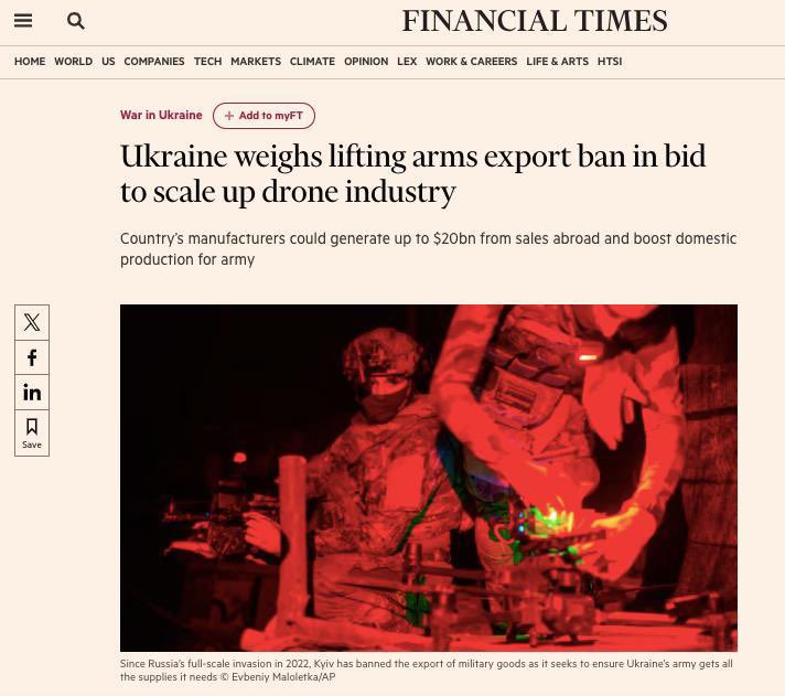 Ukraine lifts drone export ban
