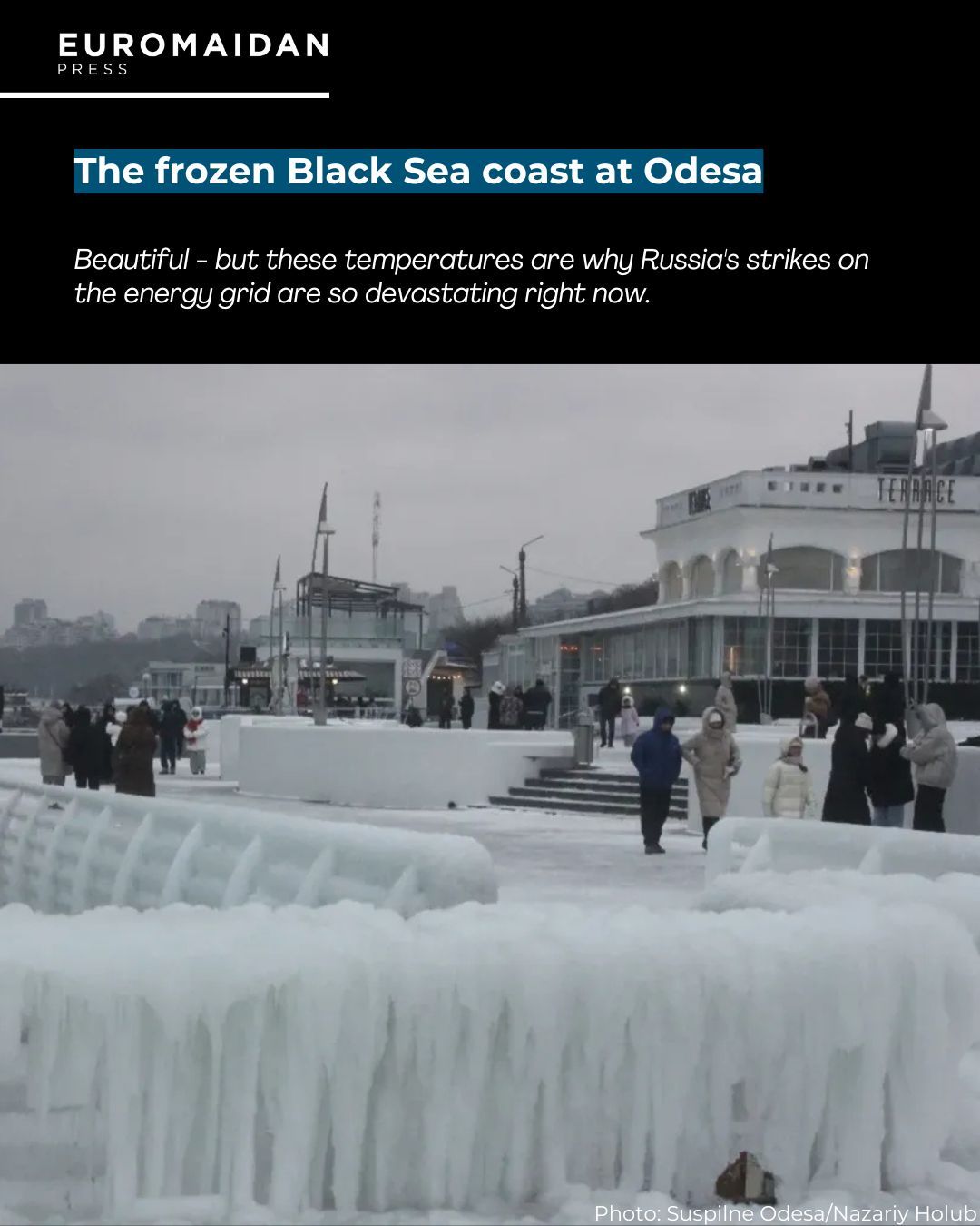 The frozen Black Sea coast and Ukraine’s energy crisis