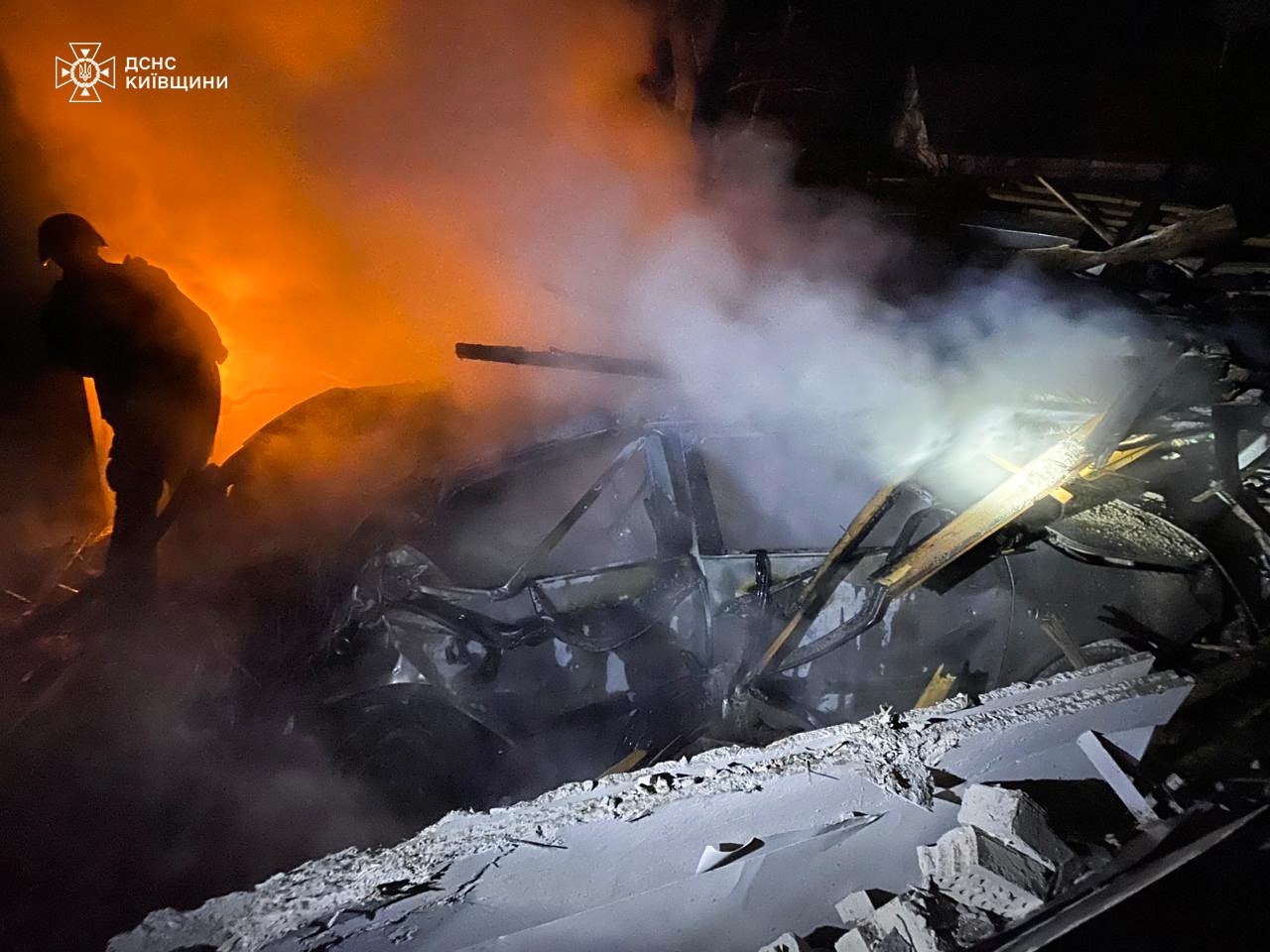 Drone attack damages homes, power lines in Kyiv region