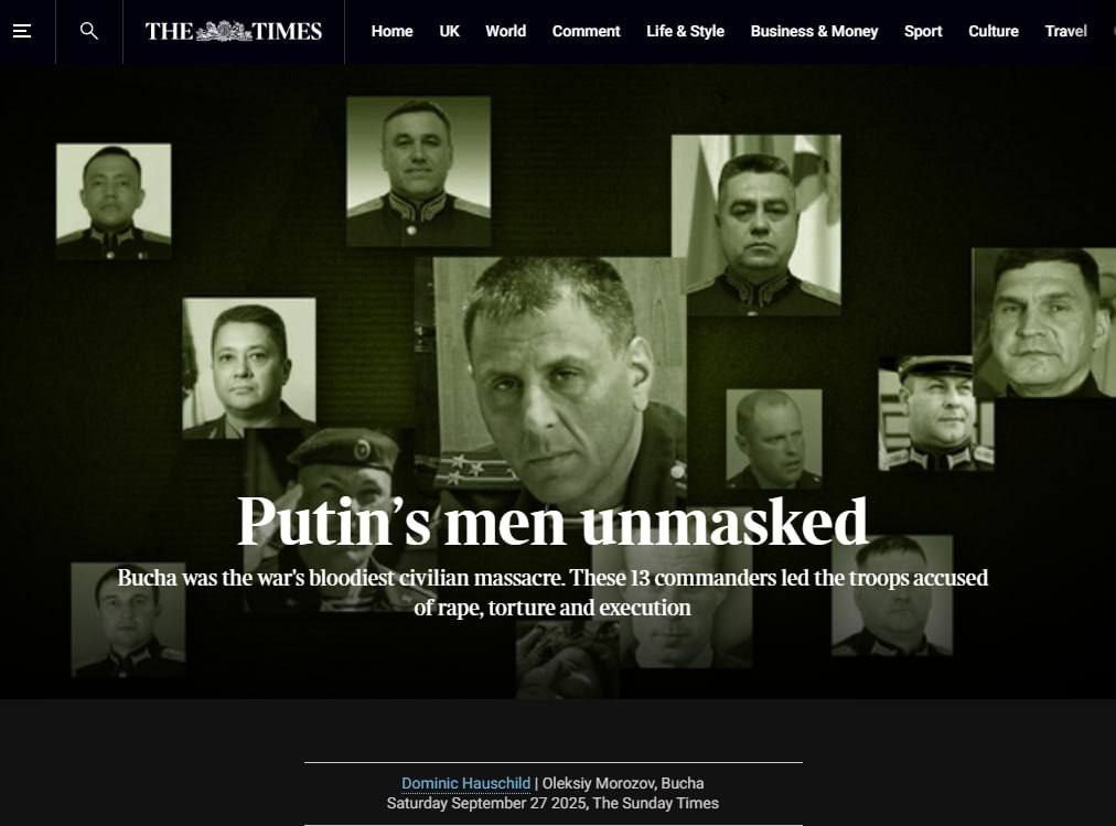 The Times reveals 13 Russian massacre commanders in Bucha